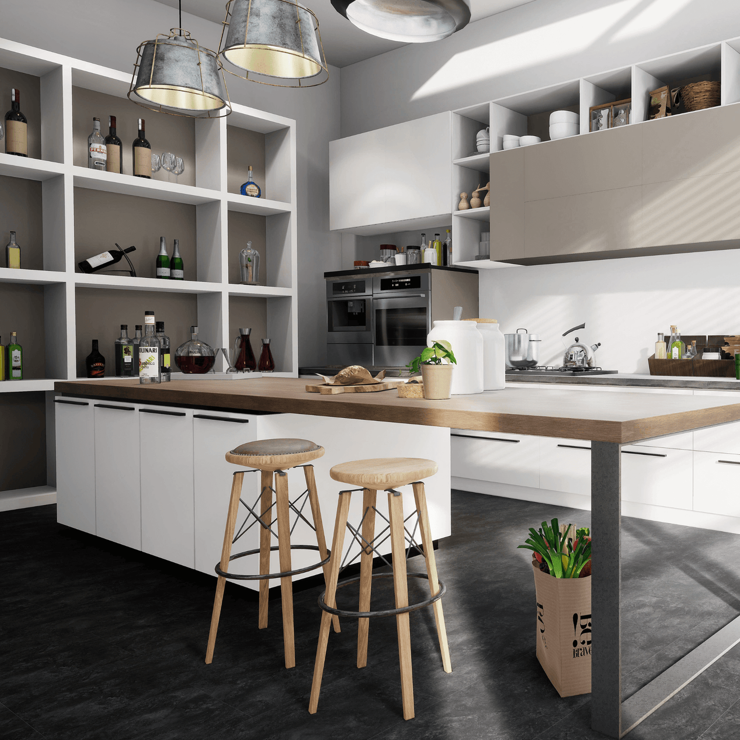 Noir Slate Vinyl-Klickboden, 1,5 m² pro 8er-Packung