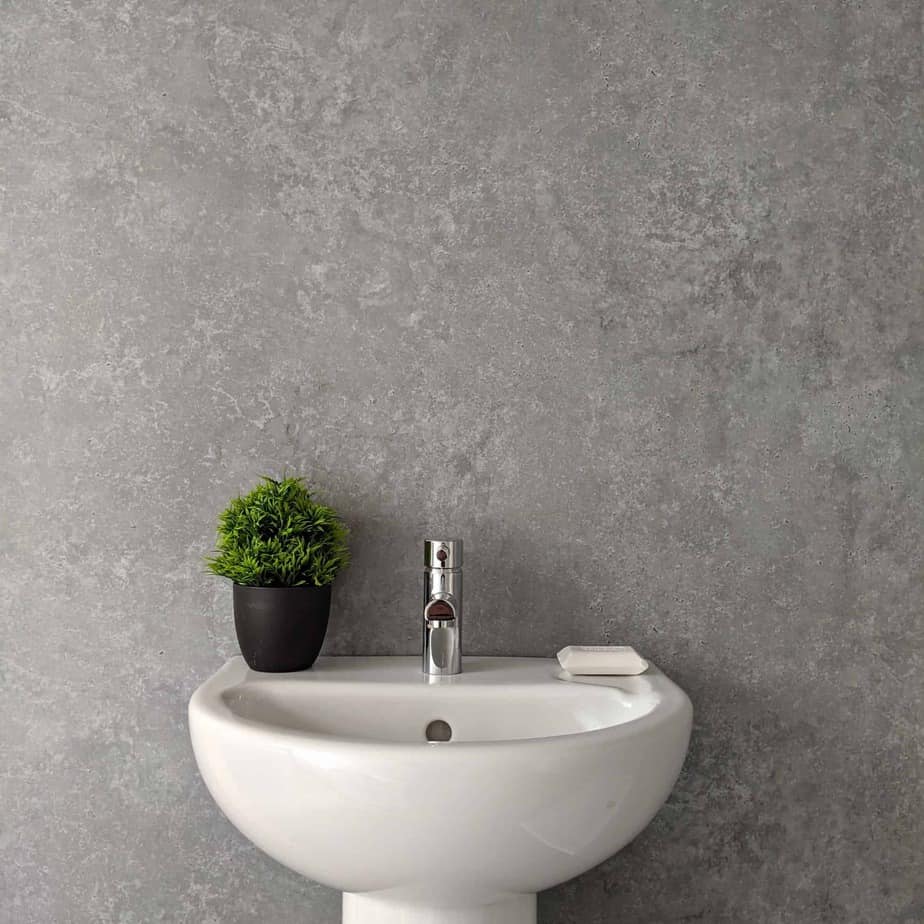 10 mm helle, matte Beton-Duschwandplatte 1 m x 2,4 m