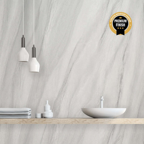 10 mm starke, ultramatte Duschwand in Ozeangrau, 1 m x 2,4 m