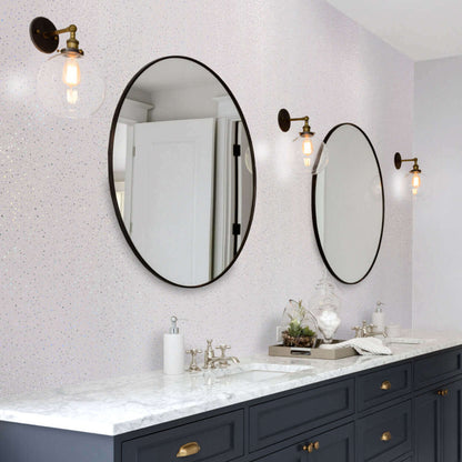 10 mm starke Duschwand aus Platinweiß mit Glitzerglanz, 1 m x 2,4 m