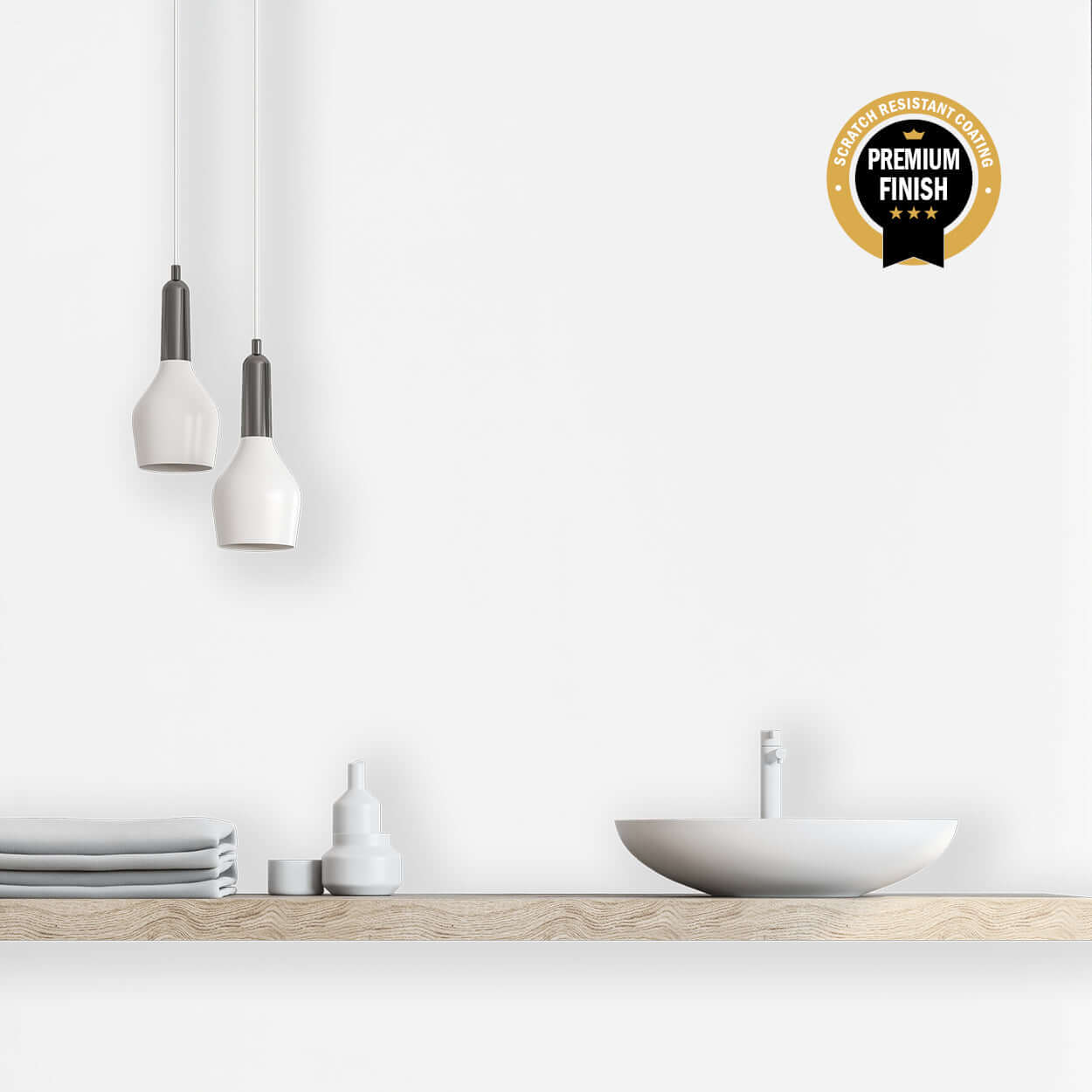 10 mm weiße, ultramatte Duschwand 1 m x 2,4 m