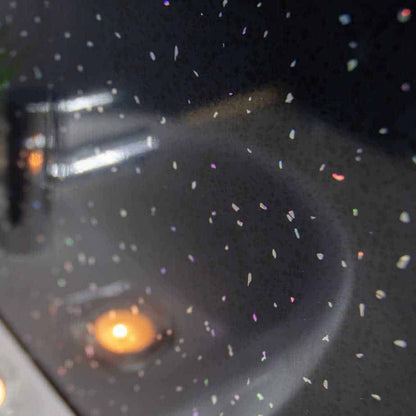 10 mm schwarze, glänzende Duschwand mit Glitzereffekt, 1 m x 2,4 m