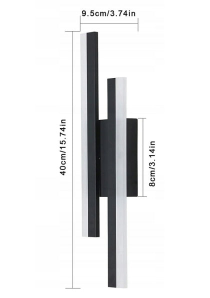 Schwarze LED-Leuchte im Loft-Stil, 16 W