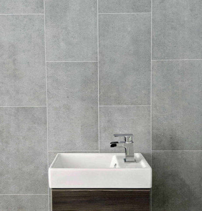 8 mm moderne graue Wandpaneele in Fliesenoptik, 2,6 m