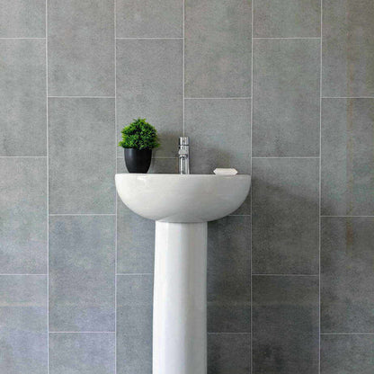 8 mm moderne graue Wandpaneele in Fliesenoptik, 2,6 m