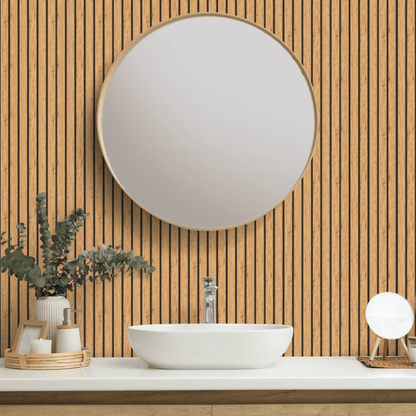 AquaGuard-Lamellenwandpaneel aus Eiche natur (2er-Pack)