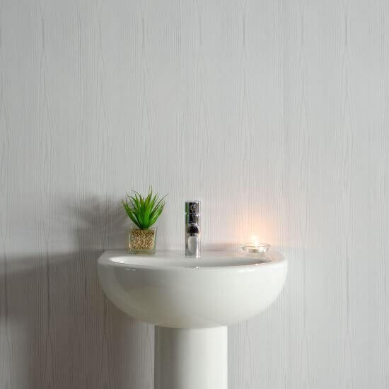 8 mm weiße, matte Holzpaneele für Badezimmerwand und -decke, 2,6 m